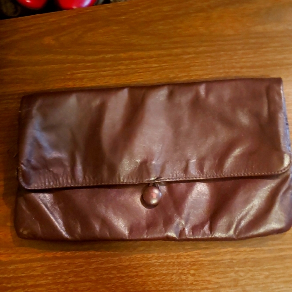 Vintage Leather Burgundy Pouch